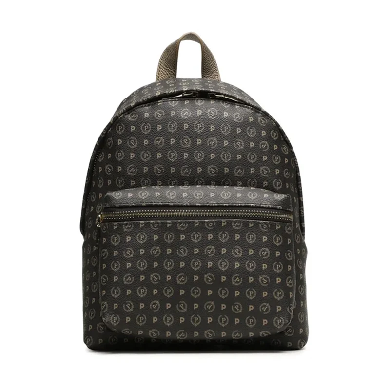 Zaino Donna POLLINI linea Heritage Logo Classic Nero e Bronzo