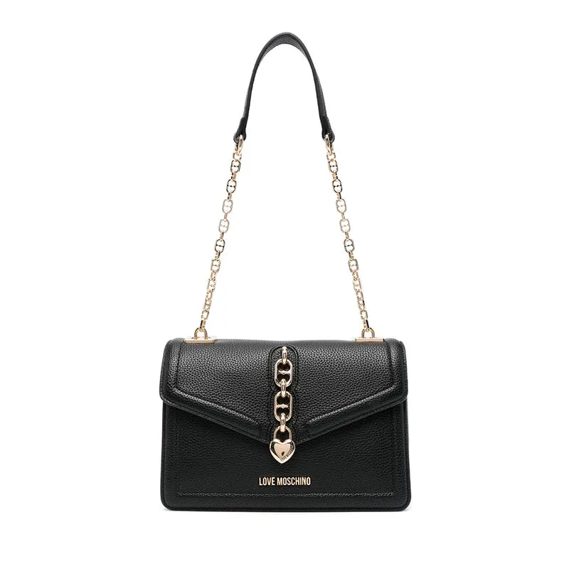 Borsa Donna a Spalla LOVE MOSCHINO linea Chain Detail Nero
