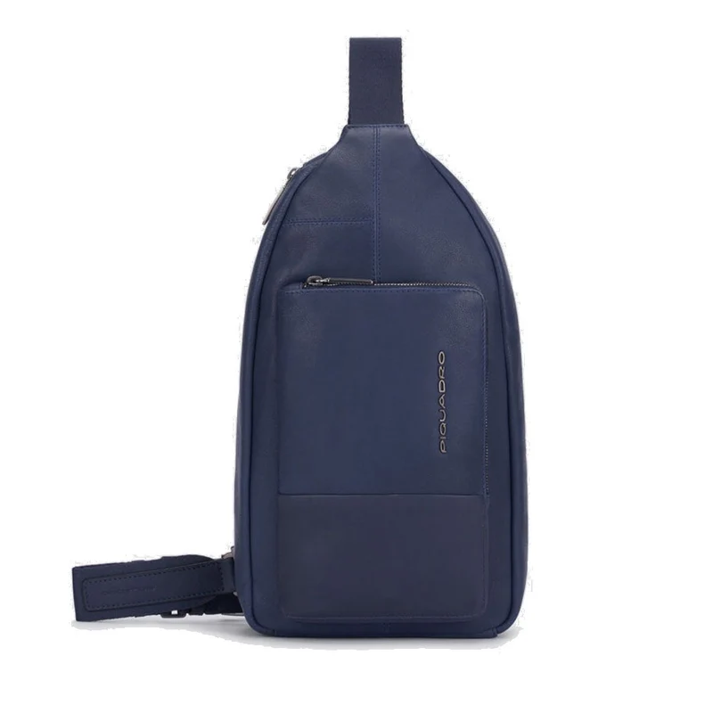 Borsello Monospalla Uomo in Pelle con Porta iPad PIQUADRO Colore Blu - CA5880W116