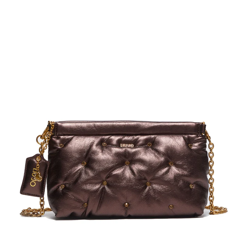 Borsa a Tracolla LIU JO Better Glossy Brown Stone con Strass