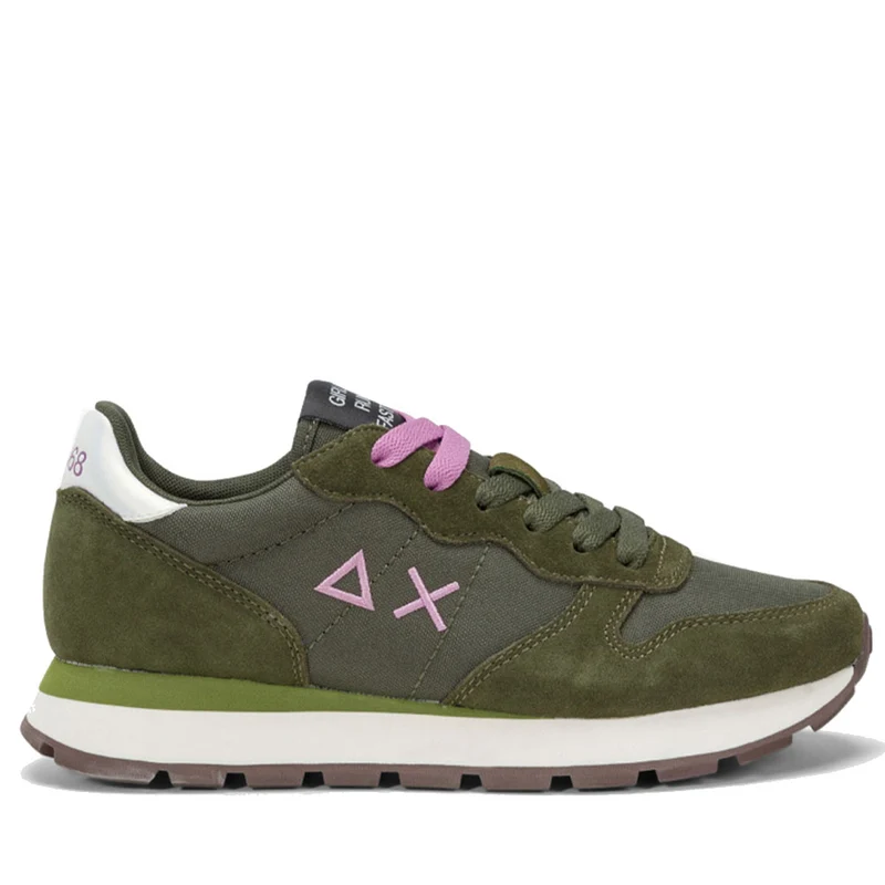Scarpe Donna Sun68 Sneakers Ally Nylon Solid Colore Militare Scuro - Z44201
