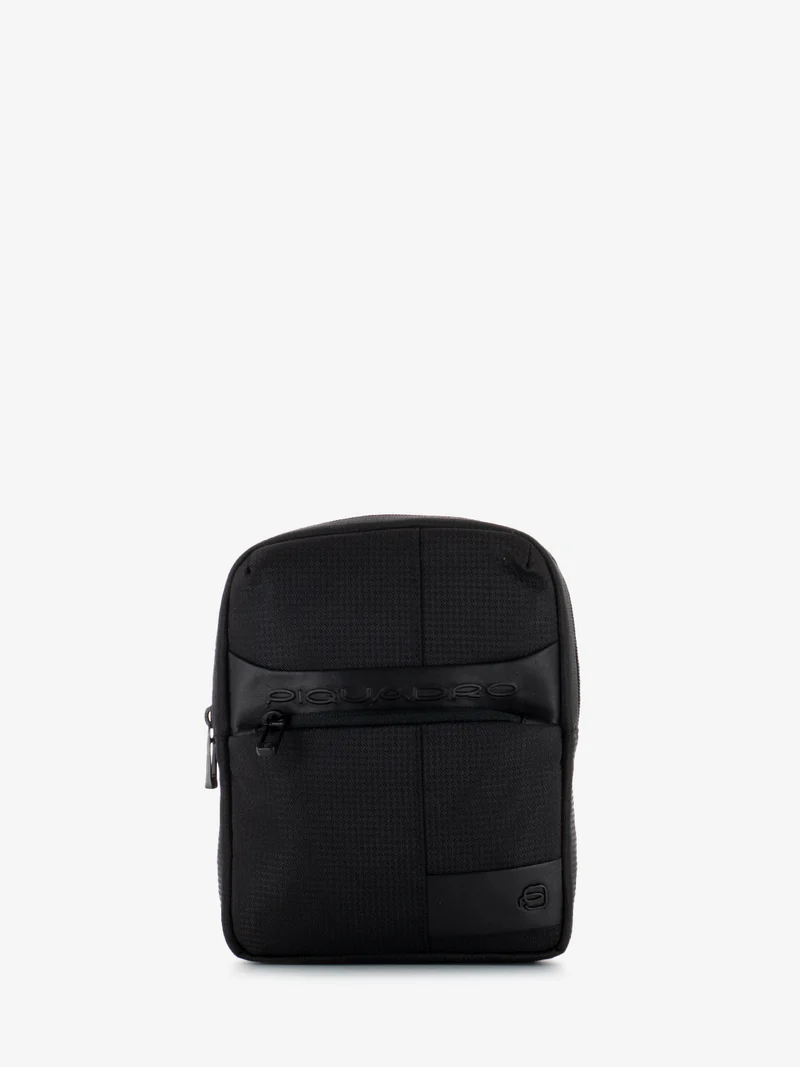 Borsello porta Ipad mini in tessuto e pelle nero