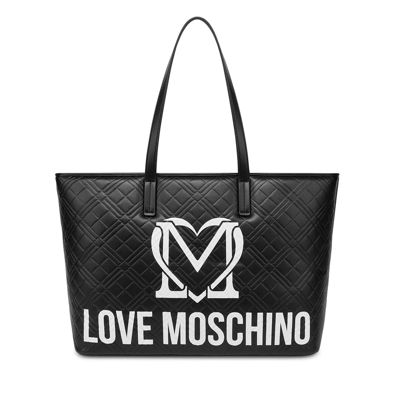 Shopping Bag Trapuntata LOVE MOSCHINO linea Logo Quilt Nero