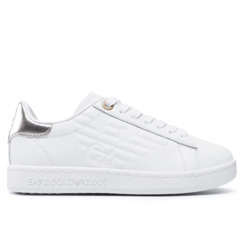 Scarpe Donna EA7 Emporio Armani Sneakers Con Logo Laterale Colore White - Gold