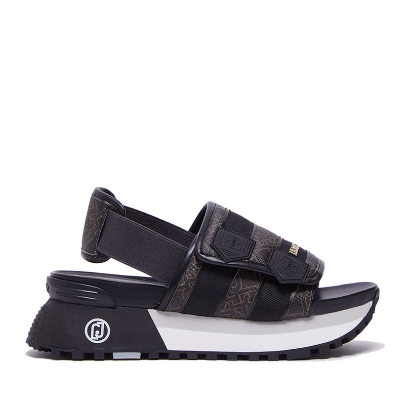 Scarpe Donna LIU JO Sandali Platform Maxi Wonder 20 stampa Monogram Brown