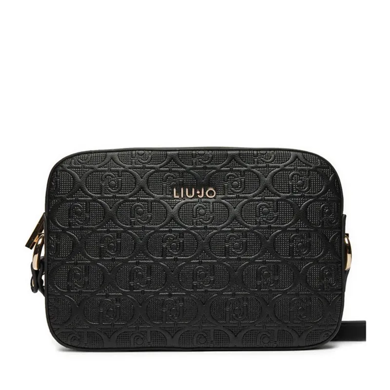 Camera Case a Tracolla LIU JO Better con Logo Monogram All Over colore Nero