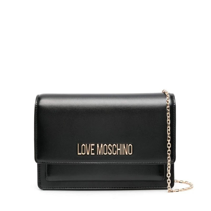 Clutch Donna con Tracolla LOVE MOSCHINO linea Smart Lettering Logo Nero