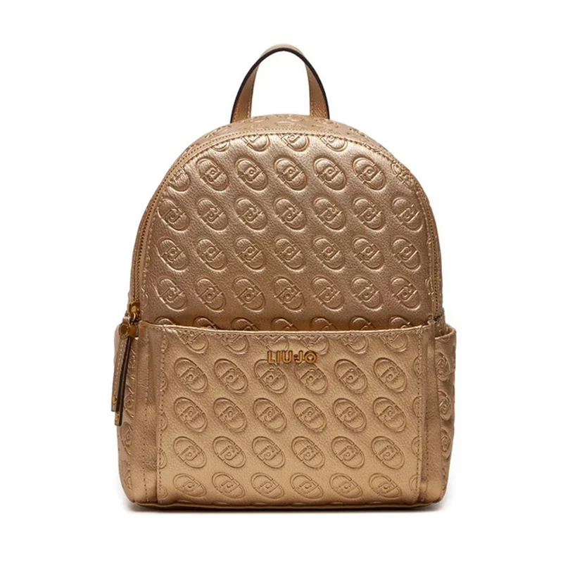 Zaino Donna LIU JO Better con Logo in Rilievo All Over color Oro