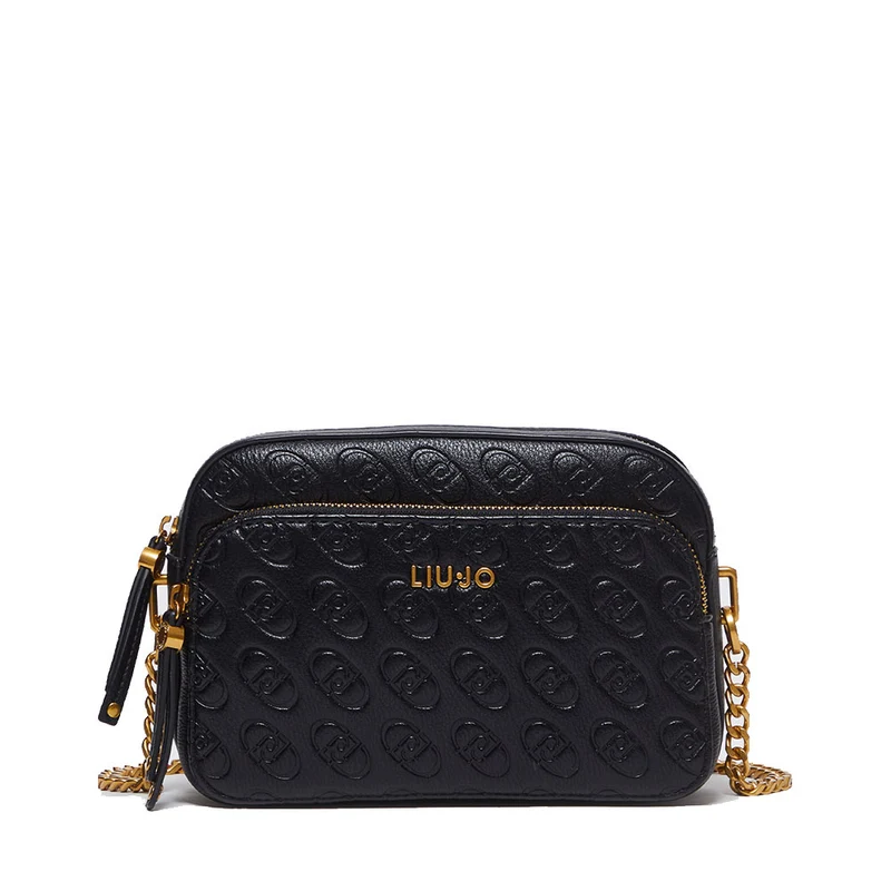 Borsa a Tracolla LIU JO Better con Logo in Rilievo All Over colore Nero