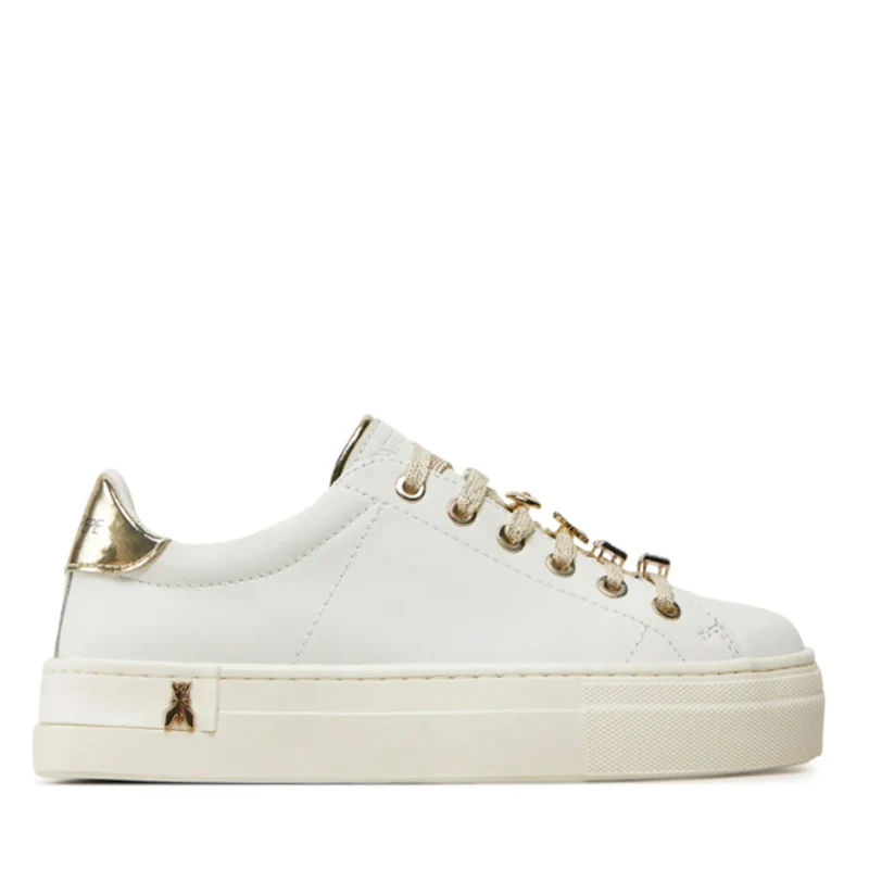 Sneakers PATRIZIA PEPE Girl linea Fly Sneakers in Pelle Bianca con Applicazioni Gioiello