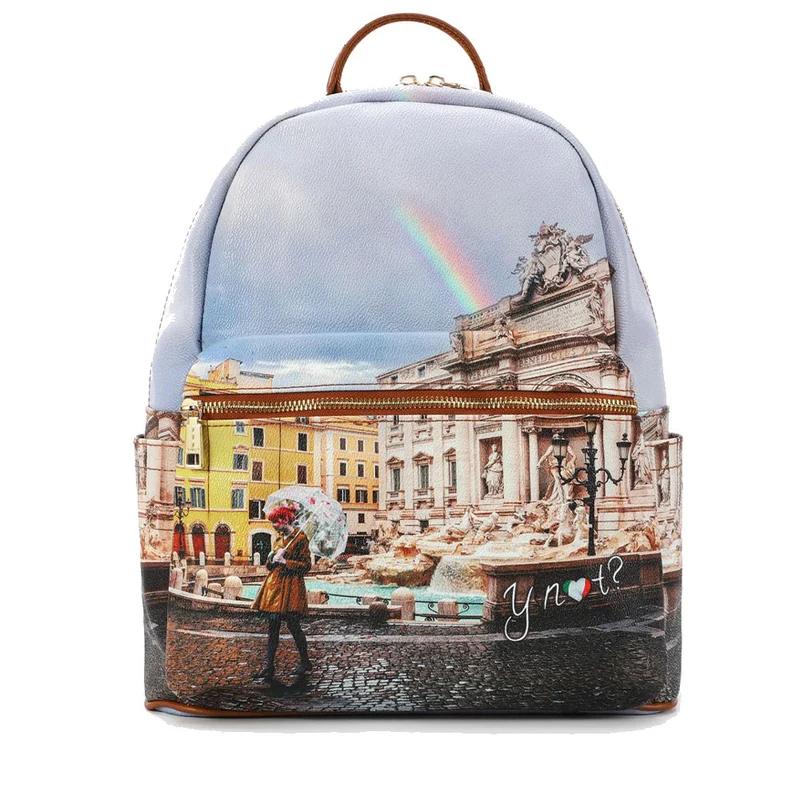 Zaino Donna Grande Y NOT con Tasca Esterna YES-381 Rainbow Rome