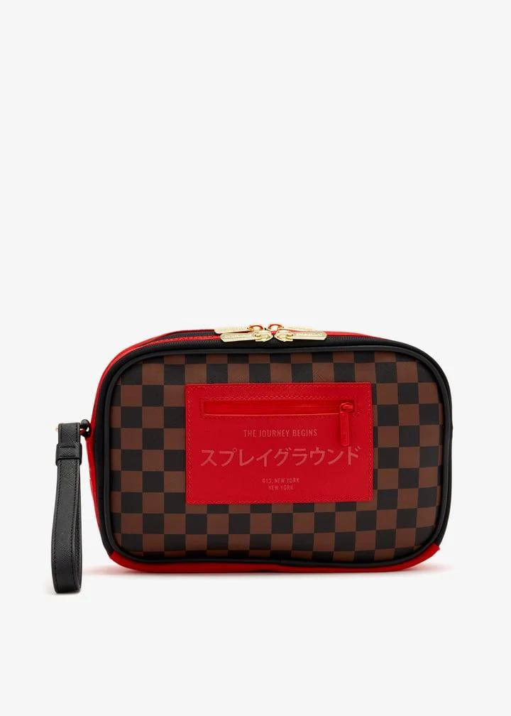 SPRAYGROUND RED REDEMPTION TOILETRY BRICK