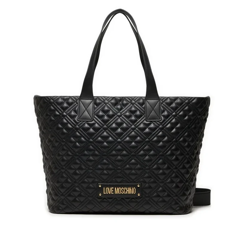 Shopping Bag Trapuntata con Tracolla LOVE MOSCHINO linea Lettering Logo colore Nero