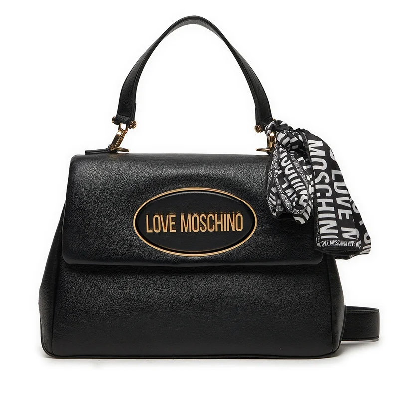 Borsa Donna a Mano LOVE MOSCHINO Nera con Foulard Logato