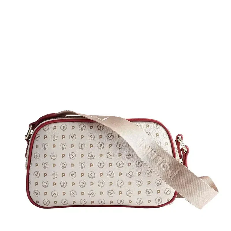 Borsa Donna a Tracolla Doppio Scomparto POLLINI linea Heritage Logo Classic Avorio e Lacca