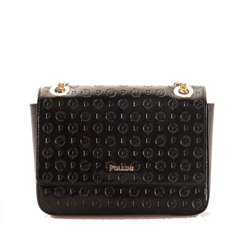 Borsa Donna a Tracolla POLLINI linea Heritage Vernice Embossed Nero