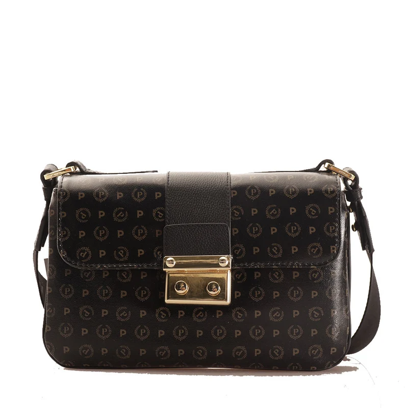 Borsa Donna a Tracolla POLLINI linea Heritage Coated Canvas Nero