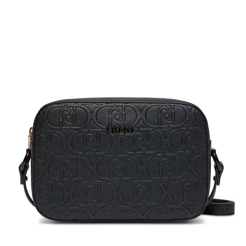Borsa Donna a Tracolla LIU JO con Logo in Rilievo All Over colore Nero