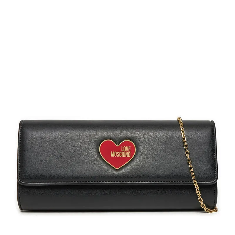 Clutch Donna con Tracolla LOVE MOSCHINO linea Enameled Heart colore Nero