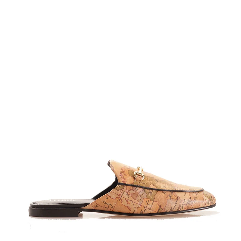 Scarpe Donna 1A Classe Alviero Martini Sabot in Pelle stampa Geo Classic 0434