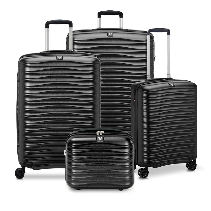 Set Trolley RONCATO Linea Wave Colore Nero Rigido 4 Ruote