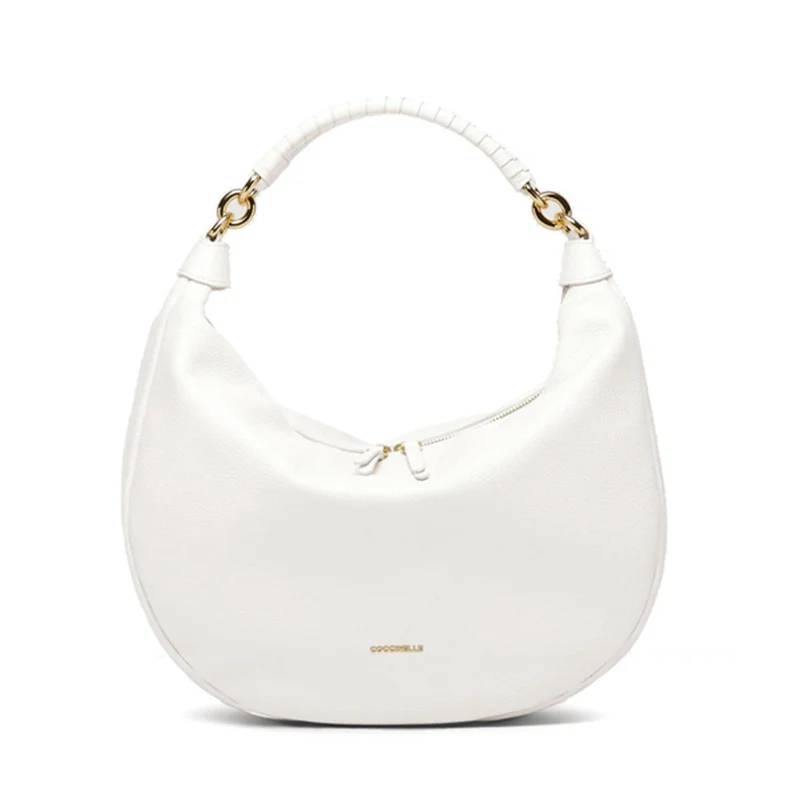 Borsa Donna a Spalla COCCINELLE in Pelle Linea Maelody Colore Coconut Milk Misura Media