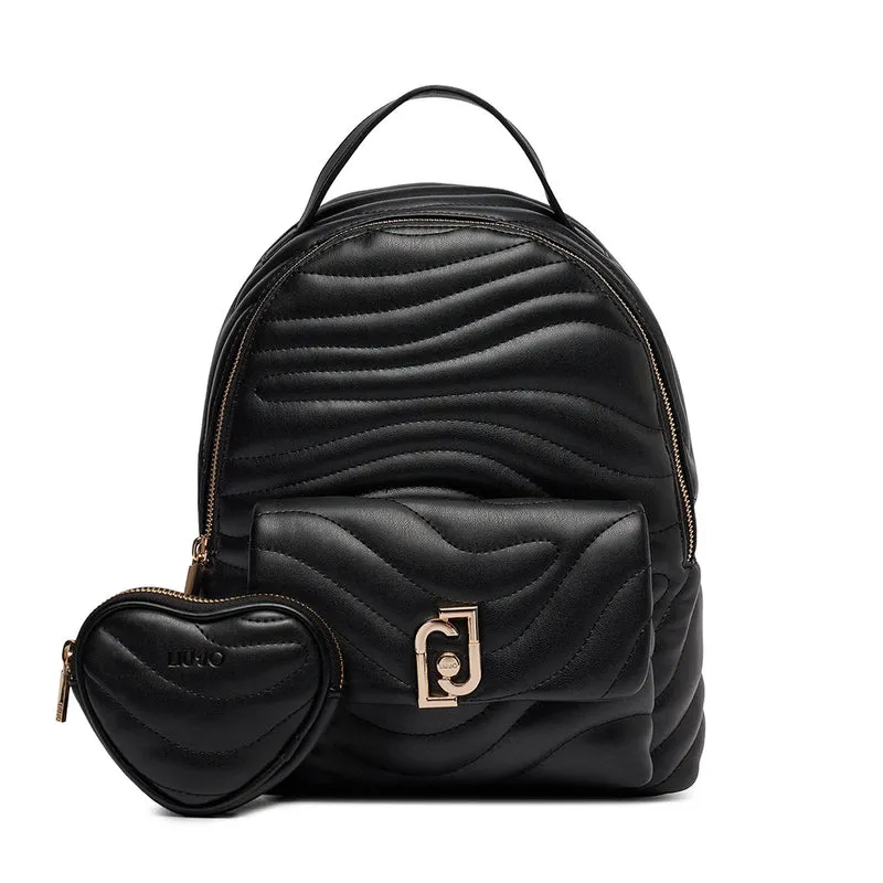 Zaino Donna LIU JO Better Trapuntato Nero con Charm