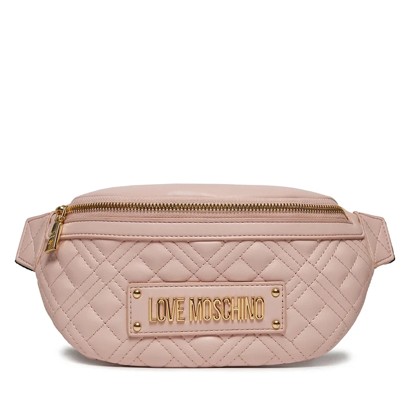 Marsupio Trapuntato LOVE MOSCHINO linea Lettering Logo color Cipria