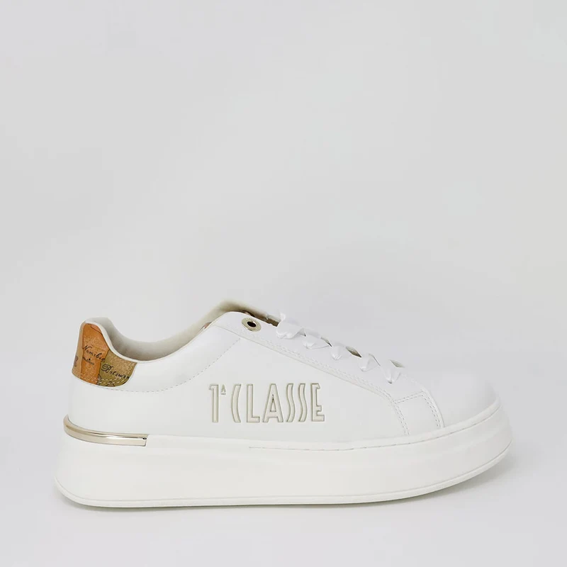 Scarpe 1A Classe Alviero Martini Sneakers Bianche con Maxi Logo 1822