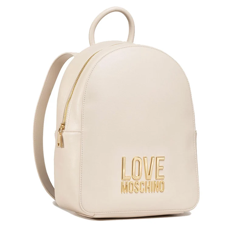 Zaino Donna LOVE MOSCHINO linea Gold Metal Logo colore Avorio