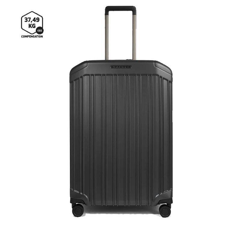 Trolley medio 69cm PIQUADRO Espandibile Rigido 4 Ruote Nero Opaco - BV6393PQL
