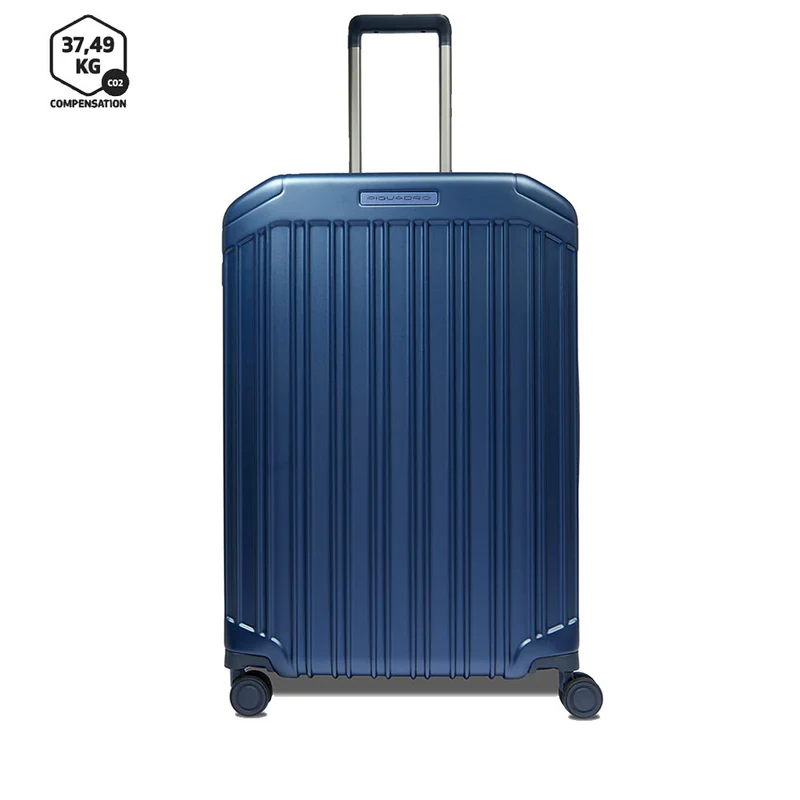Trolley Medio 69cm PIQUADRO Espandibile Rigido 4 Ruote Blu Opaco - BV6393PQL