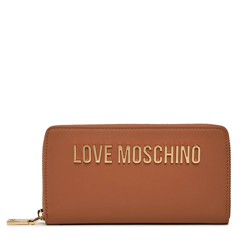Portafoglio Donna Zip Around LOVE MOSCHINO linea Bold Love color Cammello