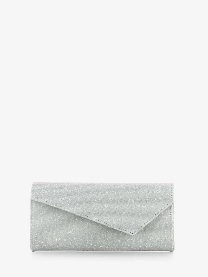 Pochette tessuto night glitter argento