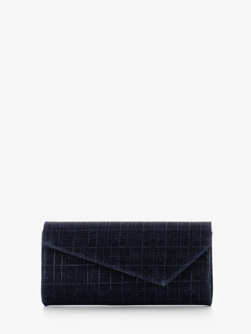 Pochette tessuto night glitter blu