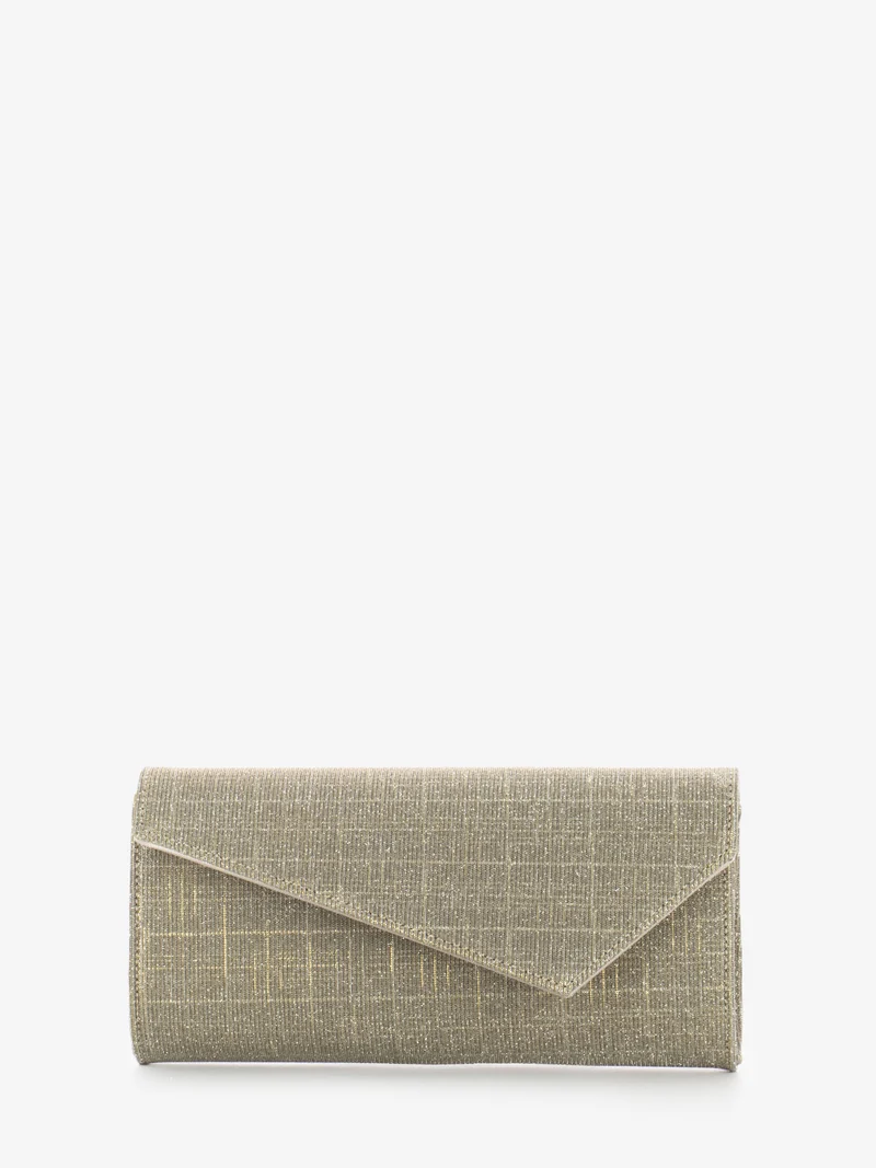 Pochette tessuto glitter beige