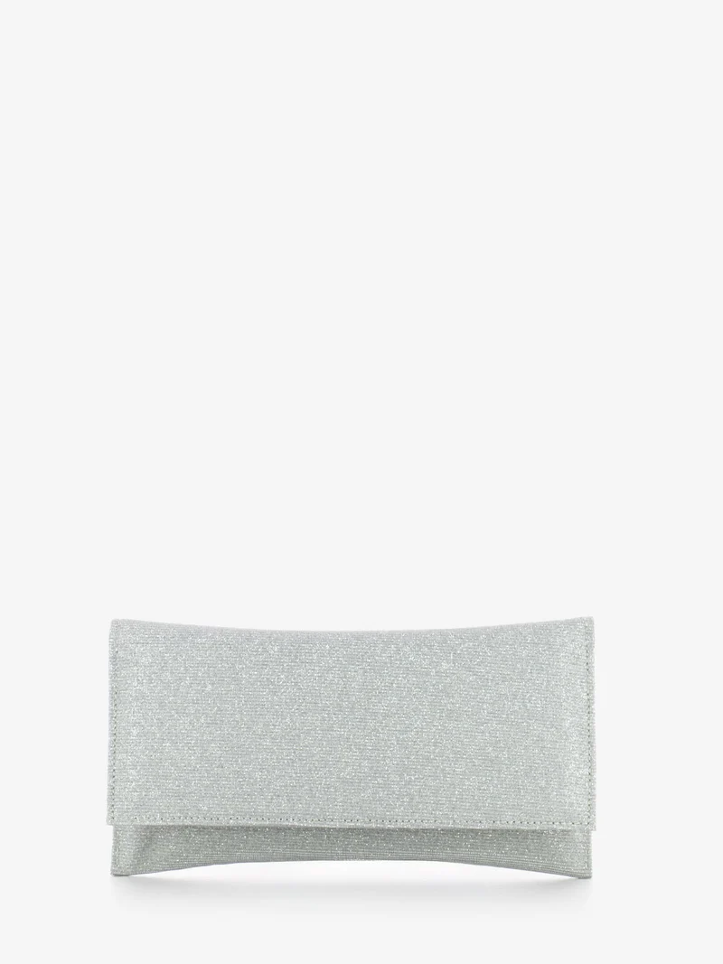Pochette in mesh glitter silver