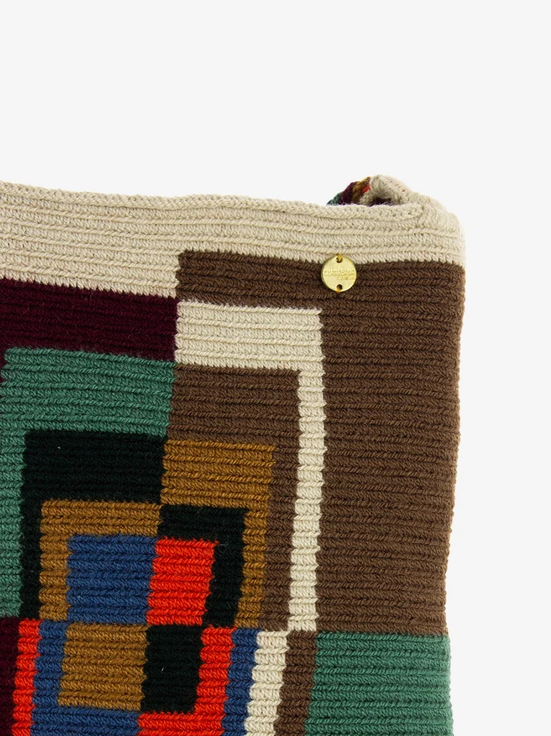 Opera bag Ostricht brown / garnet