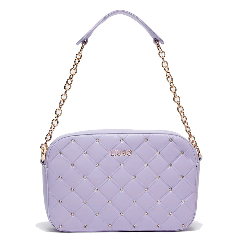 Borsa Donna a Spalla e Tracolla LIU JO Trapuntata con Strass color Glicine