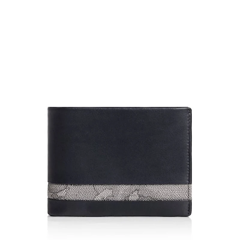 Portafoglio Uomo con Pattina e Portamonete 1A Classe Alviero Martini in Pelle Nera con Inserto Geo Dark W150