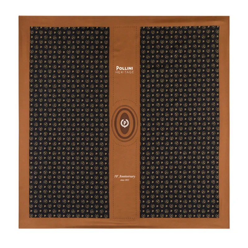 Foulard Donna POLLINI stampa Heritage 70th Anniversary Nero e Marrone
