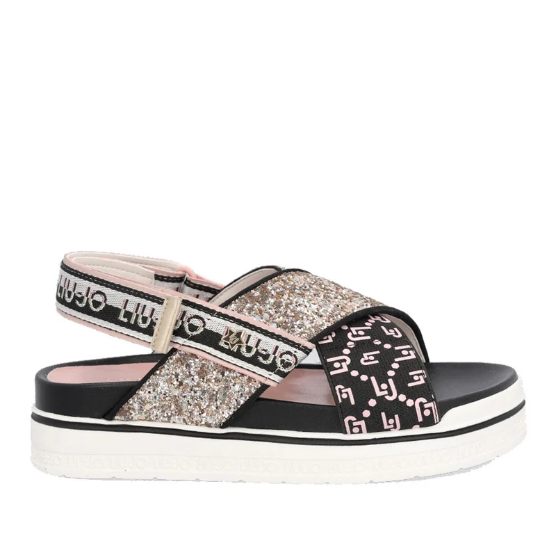 Scarpe Junior LIU JO linea Chantal 13 Sandali con Logo Jacquard e Dettagli Glitter