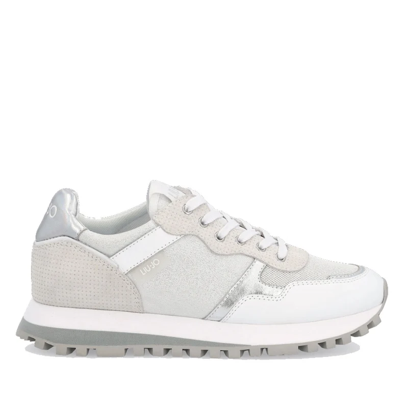 Scarpe Donna LIU JO Sneakers in Pelle e Mesh colore Silver