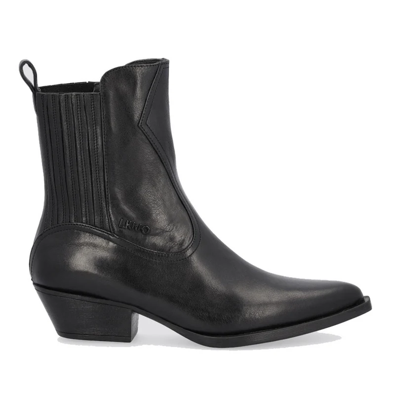 Scarpe Donna LIU JO Stivaletti Texani in Pelle Nera