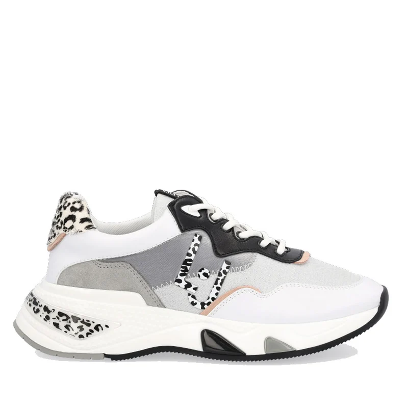Scarpe Donna LIU JO Sneakers in Lurex e Raso Bianco con dettaglio Animalier