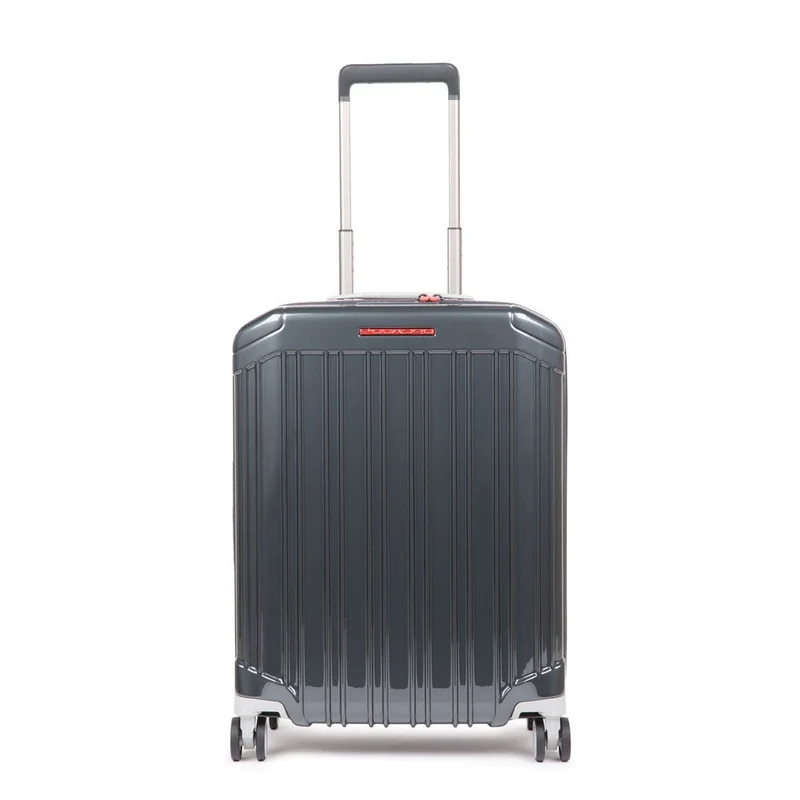Trolley cabina PIQUADRO Rigido Ultra Slim con 4 Ruote Colore Grigio- Rosso Linea PQ-Light - BV4425PQL