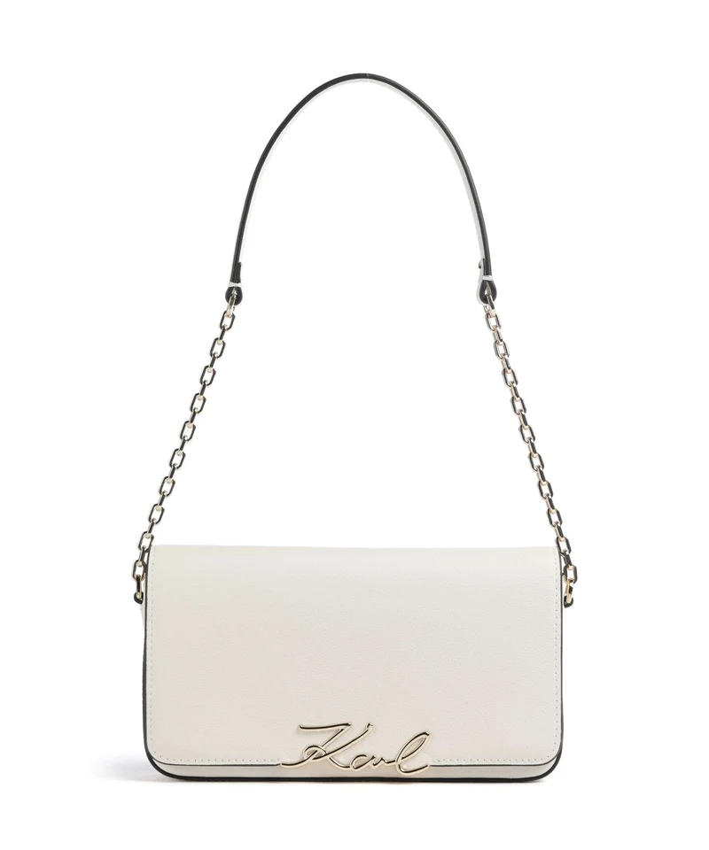 Karl Lagerfeld K/Signature Borsa a spalla off white
