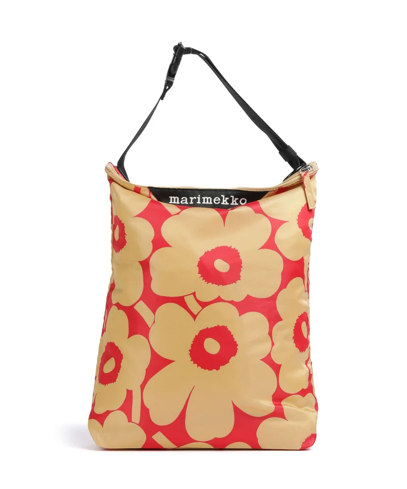 Marimekko Neat Unikko M Borsa hobo light brown/red