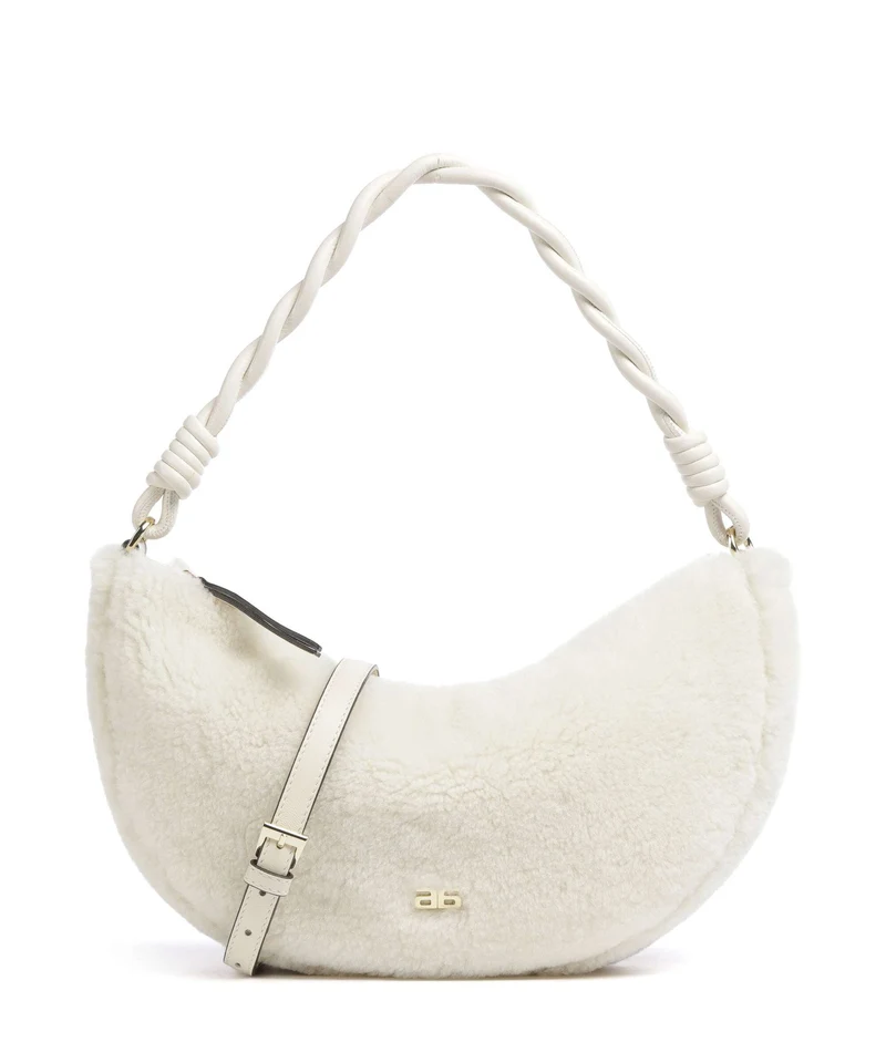 Abro Shearling Moon Borsa a spalla milk