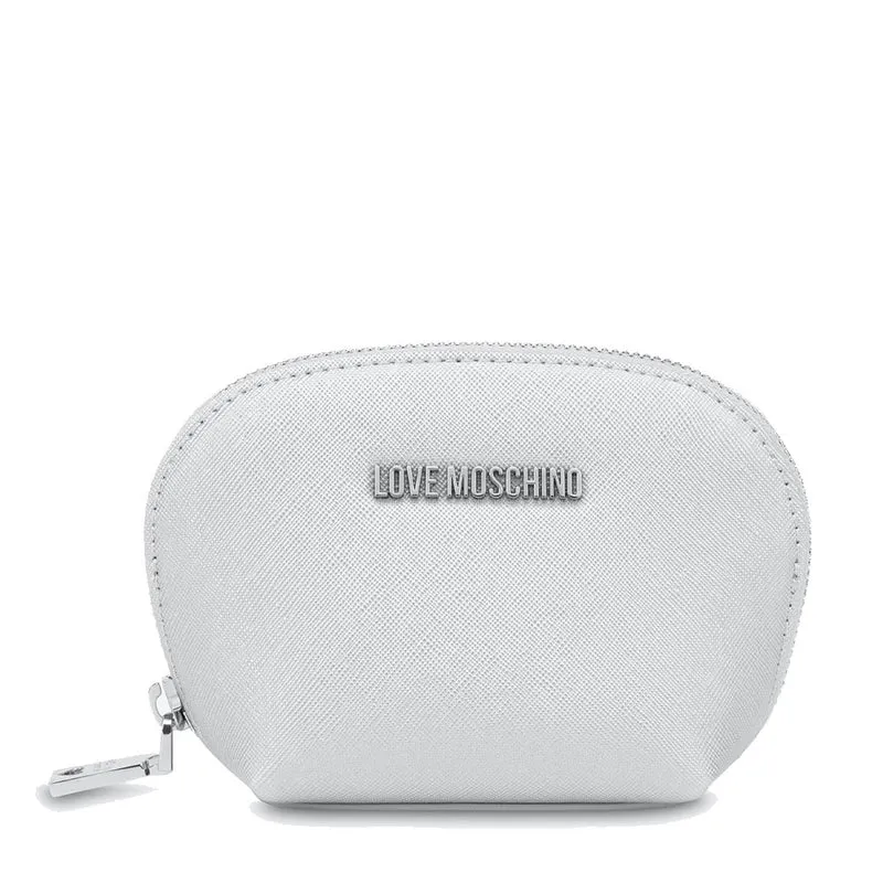 Beauty Case Small Laminato LOVE MOSCHINO linea Gift Capsule color Argento